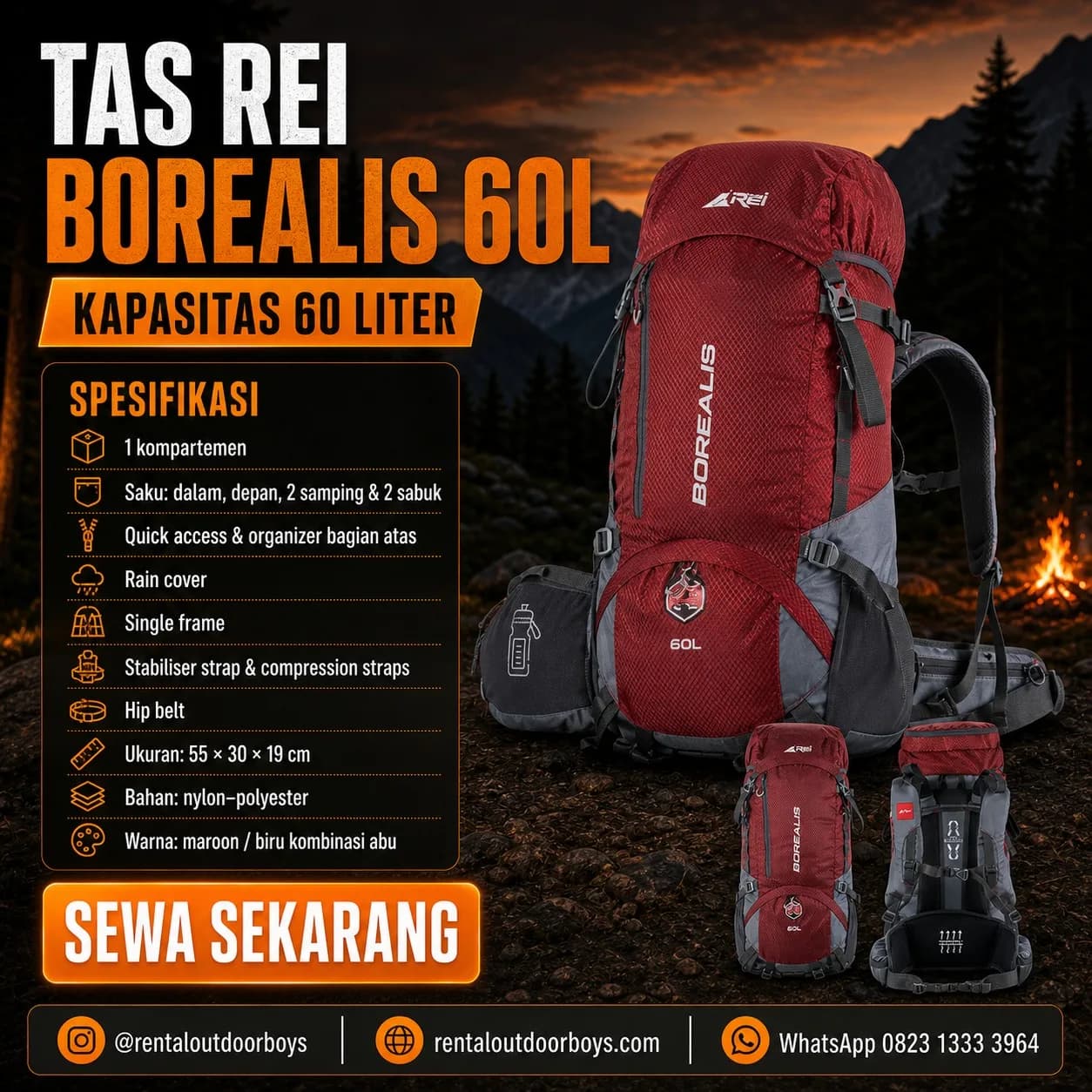 Tas Carrier Rei Borealis 60L